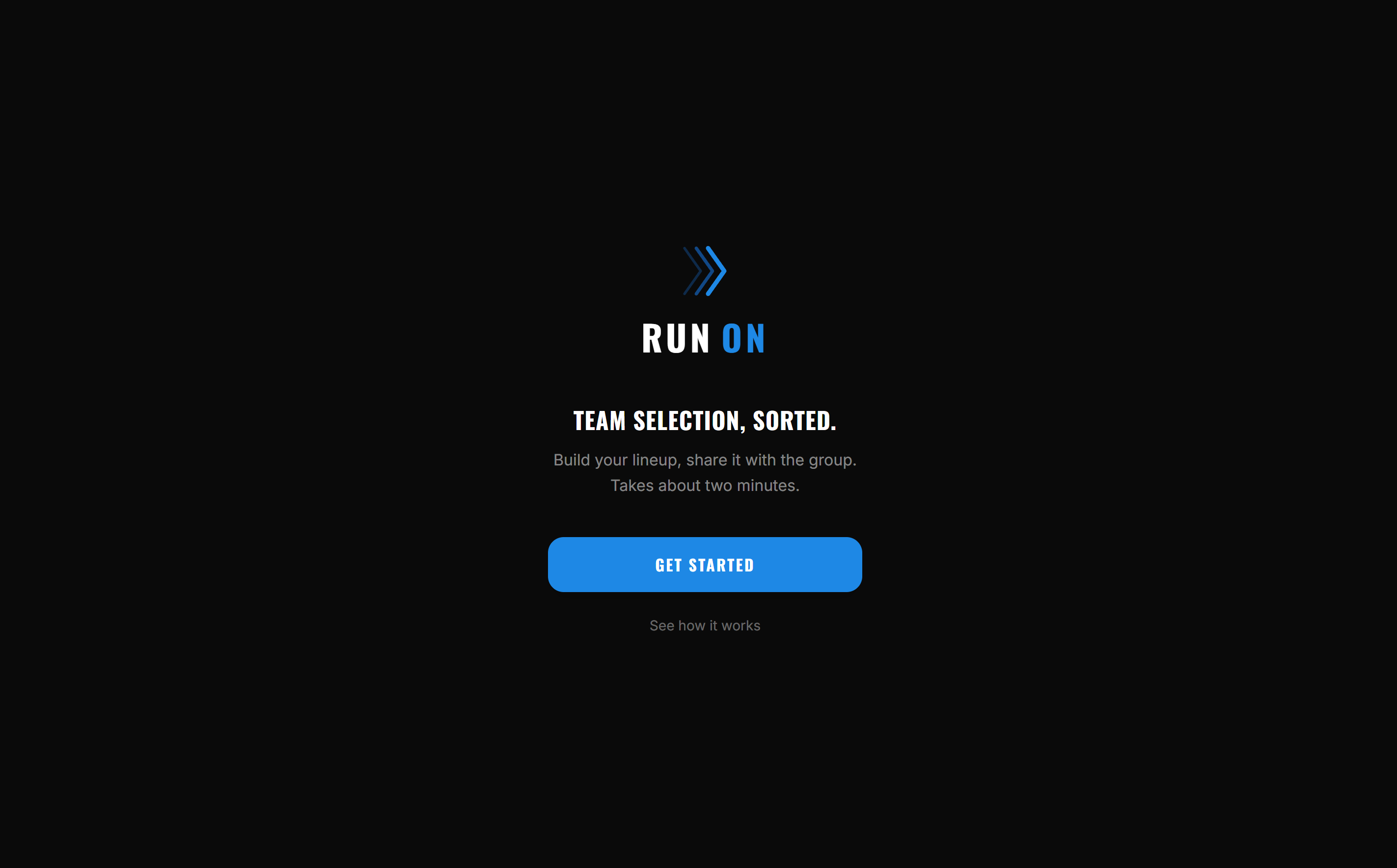 Run-ON team sheet app